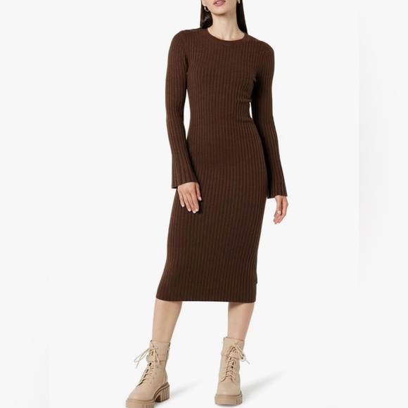 NWT The Drop Fernanda Bell Sleeve Ribbed Sweater Dress - Picture 9 of 9